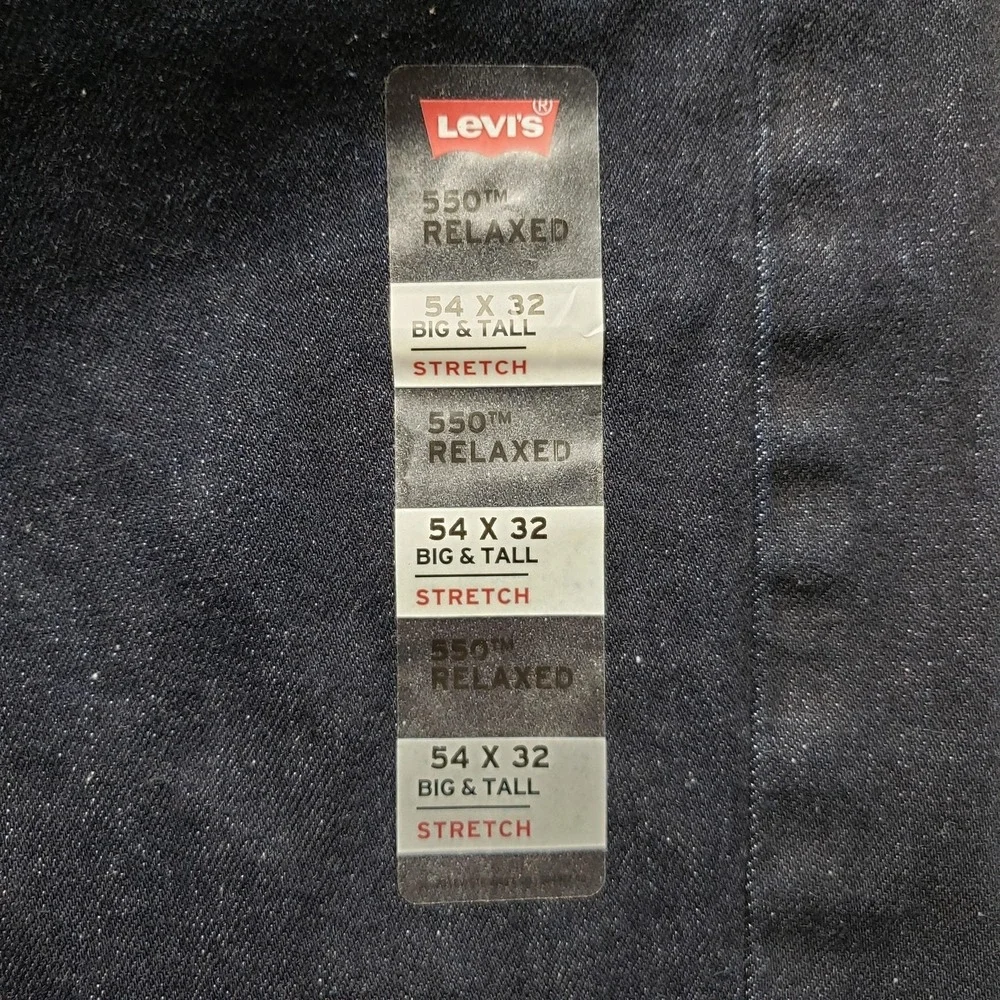 Levis 550 Relaxed Fit Jeans Mens 54x32 Dark Wash Stretch Tapered Leg Indigo B&T